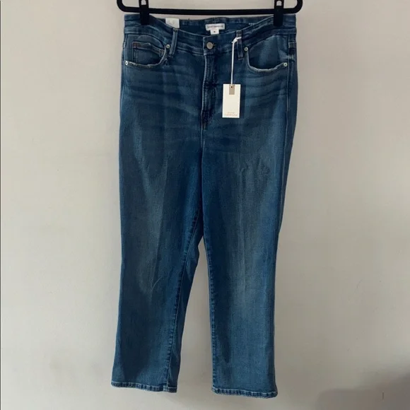 Good American Good Curve Straight Leg Super High Rise Blue Jeans Size 15 - Picture 1 of 12